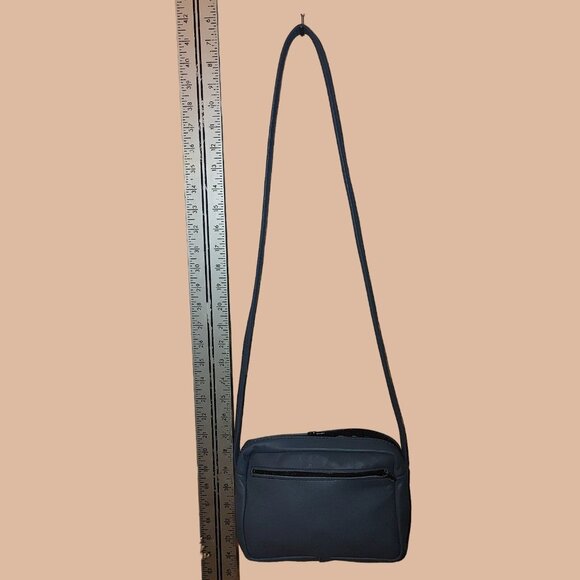 Vintage Slate Blue Soft Leather Crossbody - Picture 1 of 12
